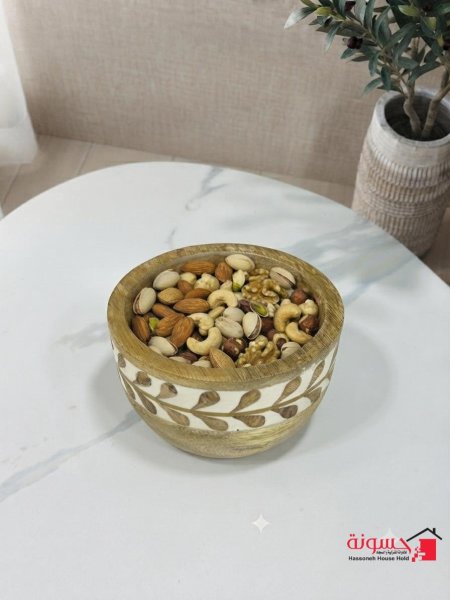 صحن مكسرات خشب هندي